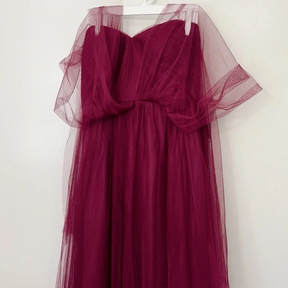 Jenny Yoo Black Cherry Tulle Annabelle Feminine Bridesmaid Dress - Picture 8 of 16